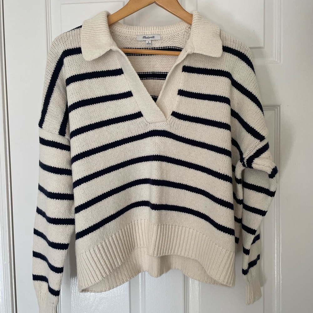 Madewell Dedham Polo Striped Sweater
